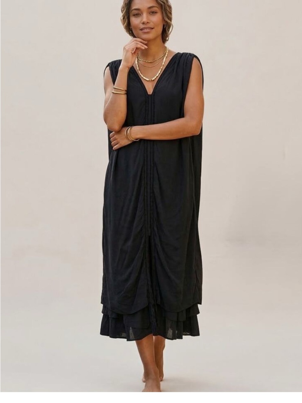 Mirth Black silk Maxi Dress